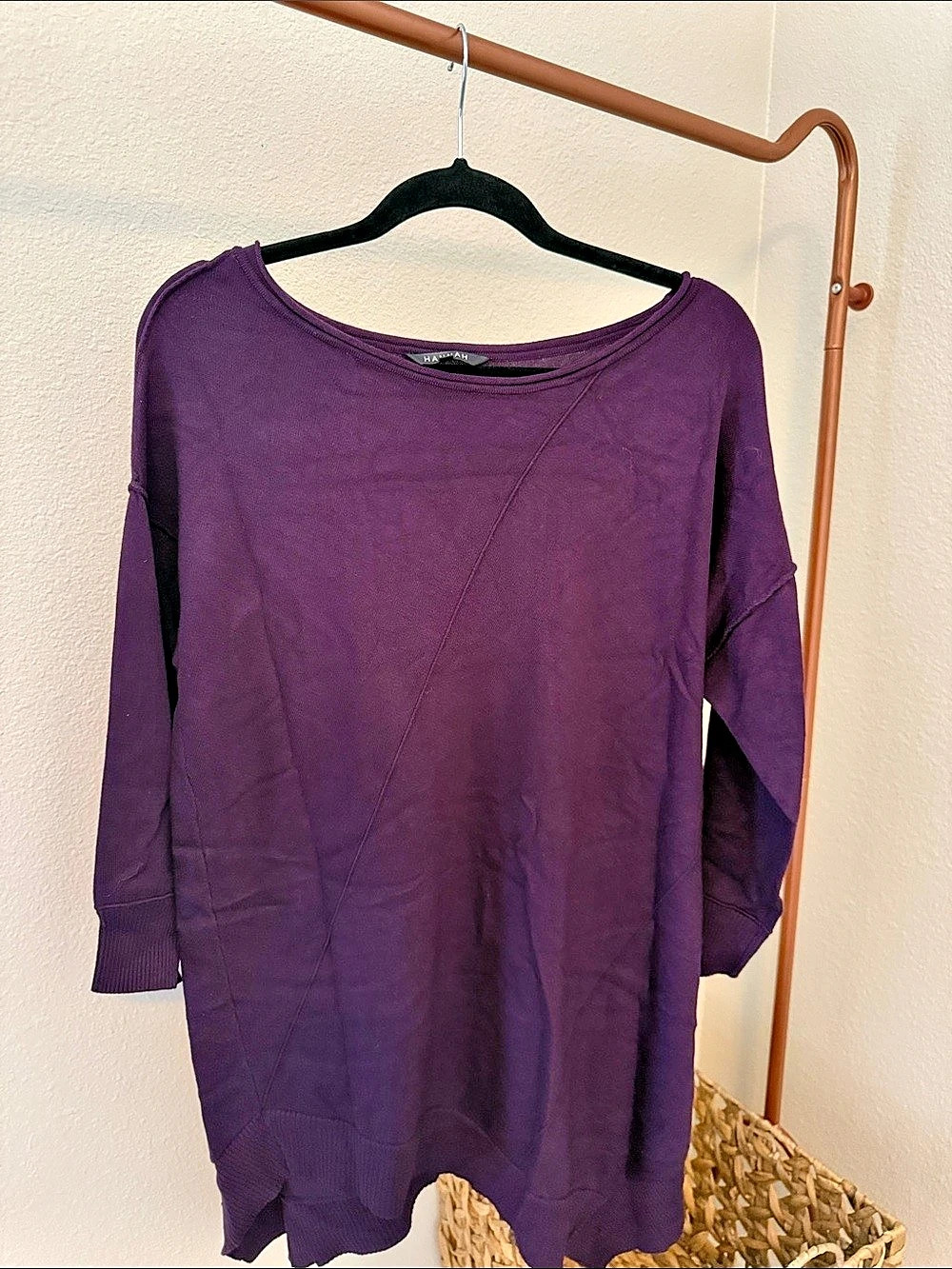 HANNAH Women's Purple Long Sleeve Top Size Medium